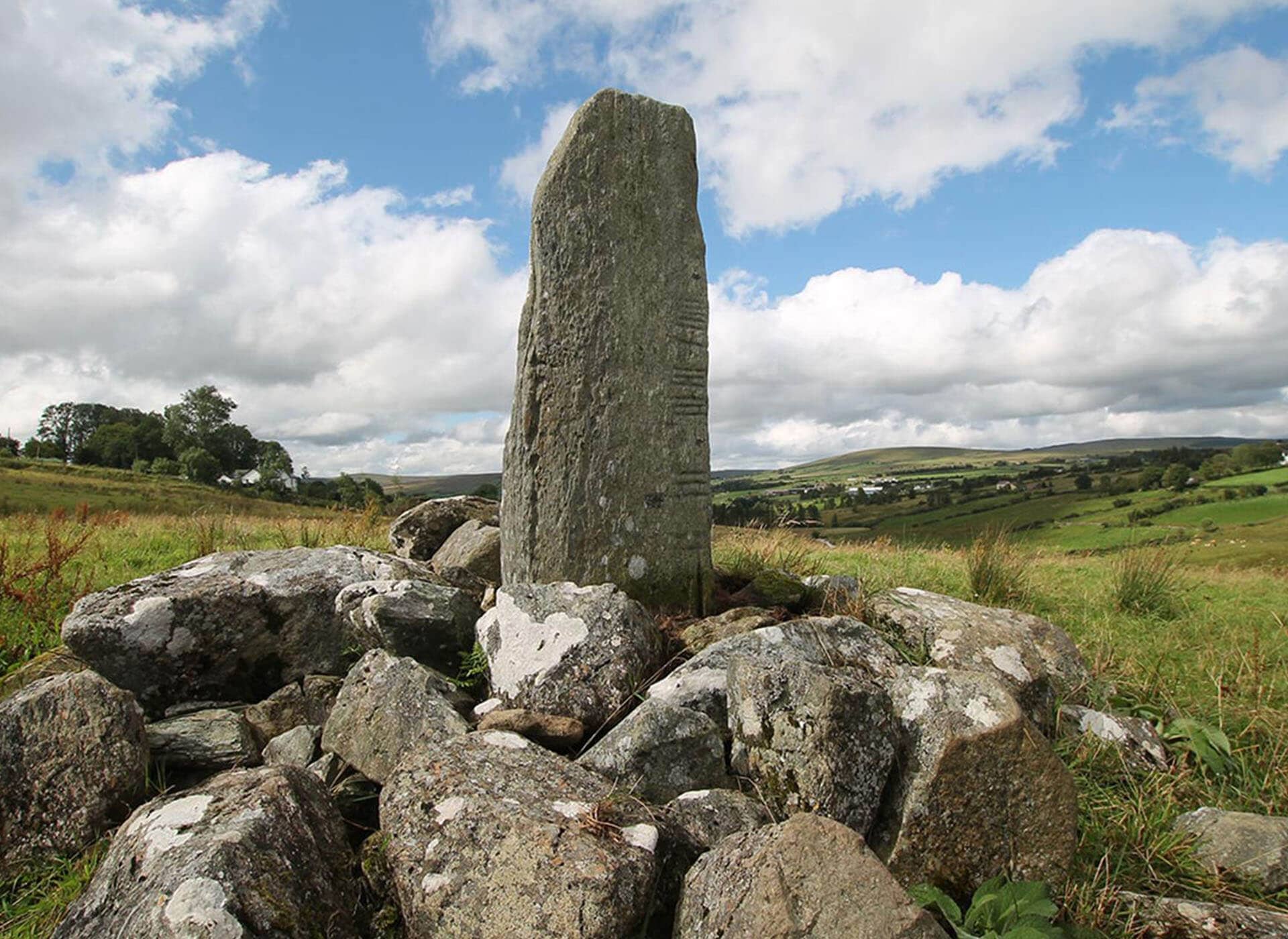 Greencastle Ogham Stone copy Ogham Stone inscription in County Tyrone