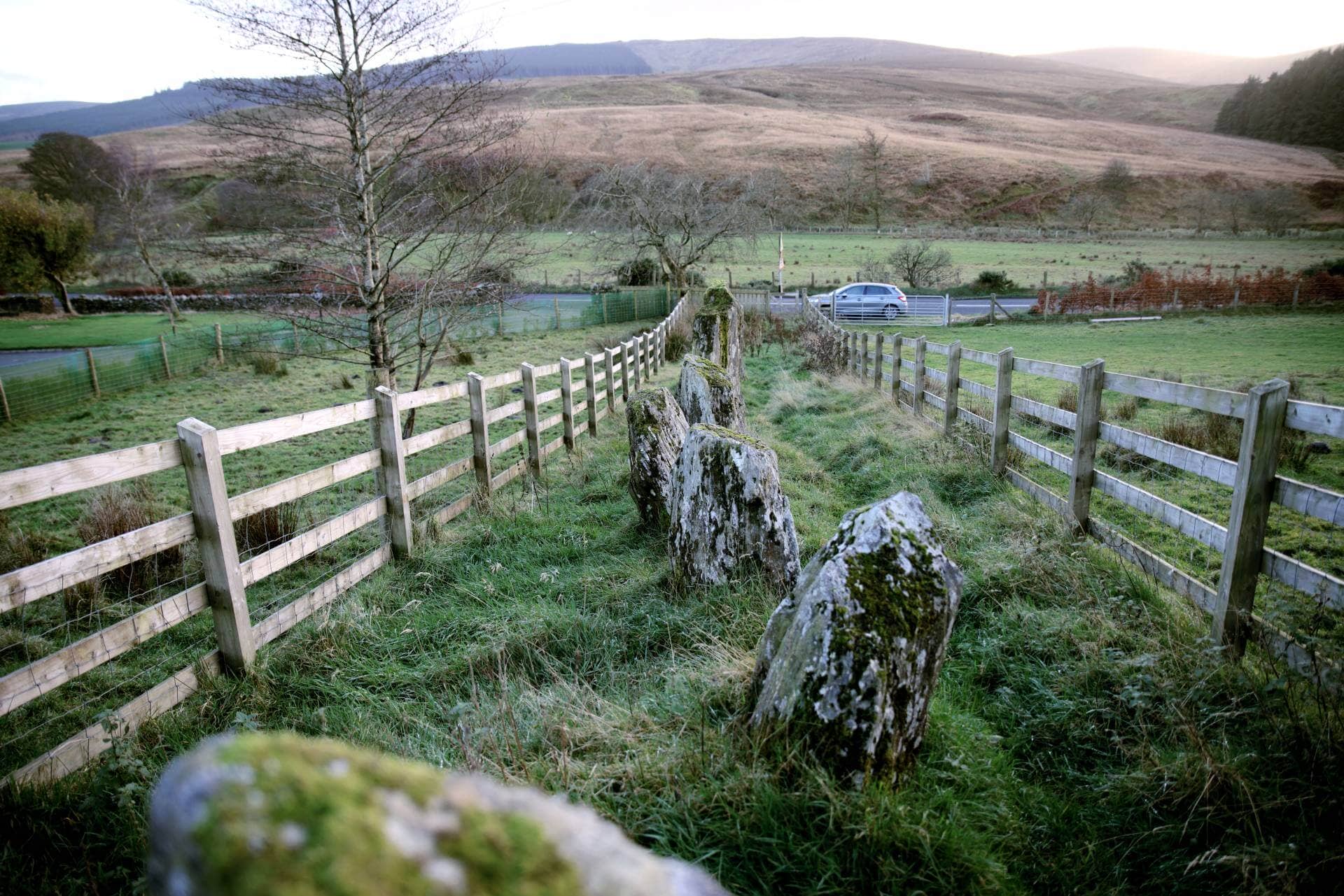 Goles Stone Row in the Sperrins, Northern Ireland